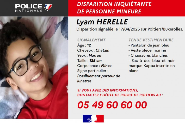 Disparition d’un jeune garçon en Vienne : sa sœur reconnait avoir caché son absence