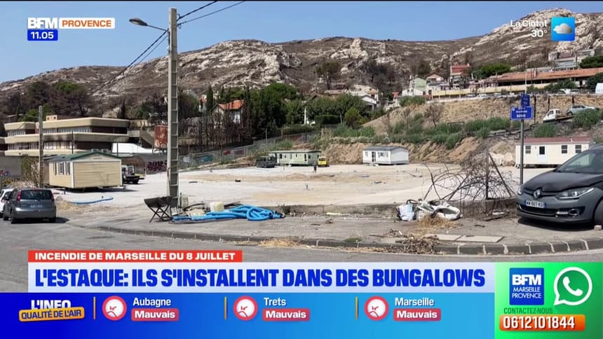 LES SINISTRÉS DE MARSEILLE S’INSTALLENT DANS DES BUNGALOWS APRÈS UN INCENDIE DÉVASTATEUR